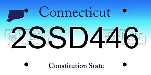 2SSD446 Connecticut License Plate