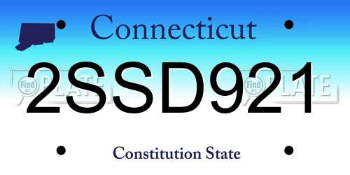 2SSD921 Connecticut License Plate