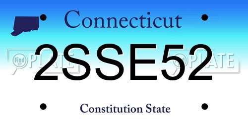 2SSE52 Connecticut License Plate