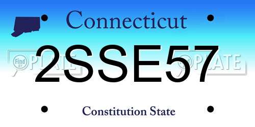 2SSE57 Connecticut License Plate