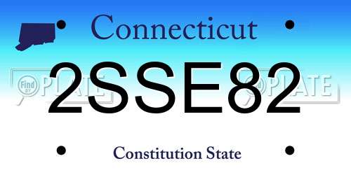 2SSE82 Connecticut License Plate
