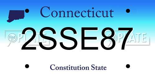 2SSE87 Connecticut License Plate
