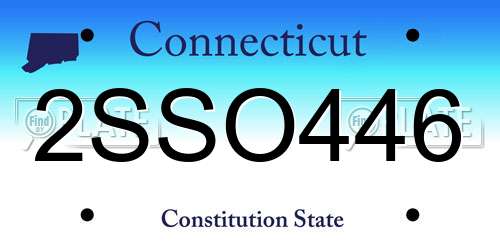 2SSO446 Connecticut License Plate