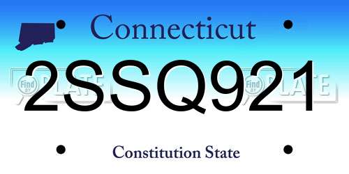 2SSQ921 Connecticut License Plate