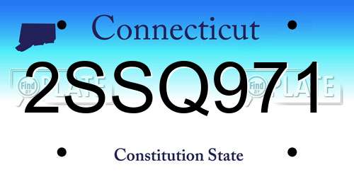 2SSQ971 Connecticut License Plate