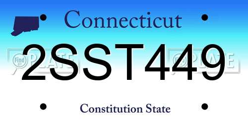 2SST449 Connecticut License Plate