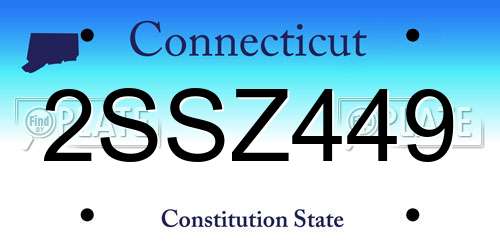 2SSZ449 Connecticut License Plate