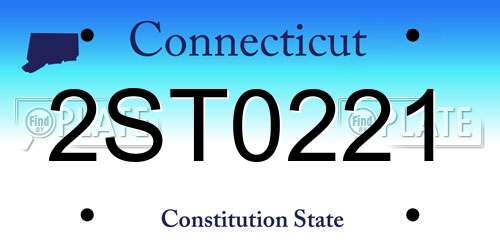 2ST0221 Connecticut License Plate