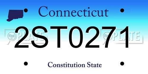 2ST0271 Connecticut License Plate