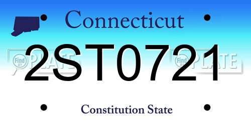 2ST0721 Connecticut License Plate