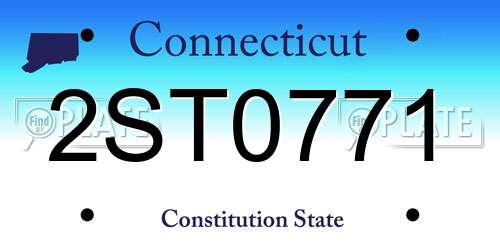 2ST0771 Connecticut License Plate