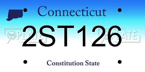 2ST126 Connecticut License Plate