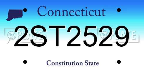 2ST2529 Connecticut License Plate