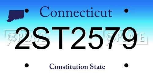 2ST2579 Connecticut License Plate