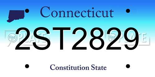 2ST2829 Connecticut License Plate