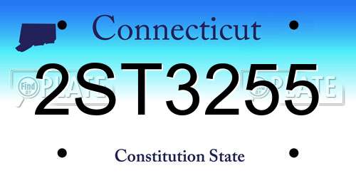 2ST3255 Connecticut License Plate