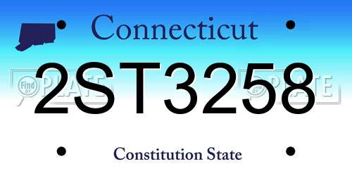 2ST3258 Connecticut License Plate