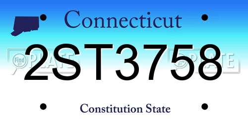 2ST3758 Connecticut License Plate