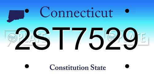 2ST7529 Connecticut License Plate