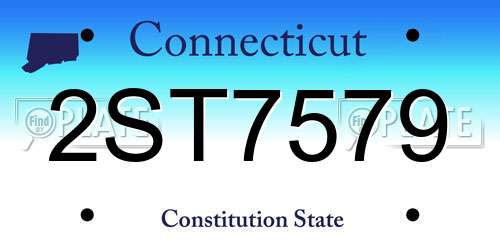 2ST7579 Connecticut License Plate