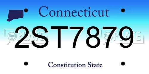 2ST7879 Connecticut License Plate