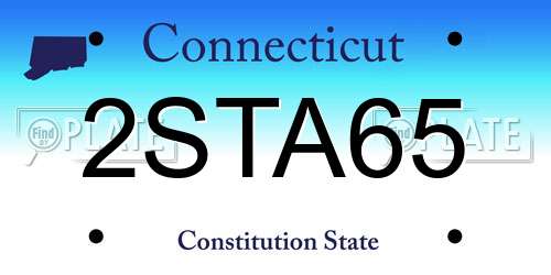 2STA65 Connecticut License Plate