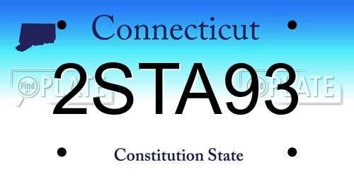 2STA93 Connecticut License Plate