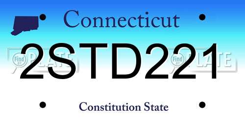 2STD221 Connecticut License Plate