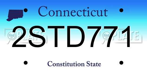 2STD771 Connecticut License Plate