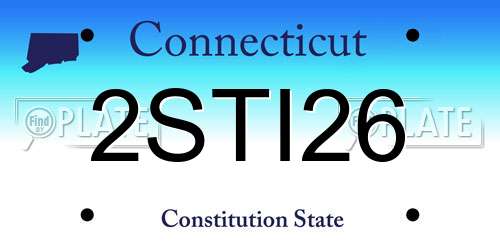 2STI26 Connecticut License Plate