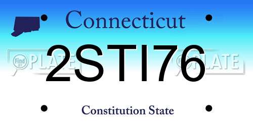 2STI76 Connecticut License Plate
