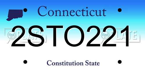 2STO221 Connecticut License Plate