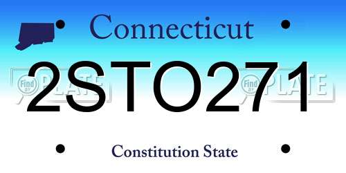 2STO271 Connecticut License Plate