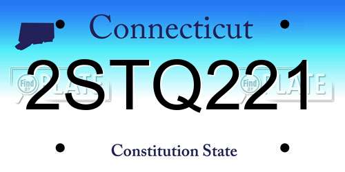 2STQ221 Connecticut License Plate