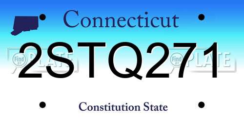 2STQ271 Connecticut License Plate