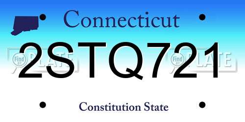 2STQ721 Connecticut License Plate