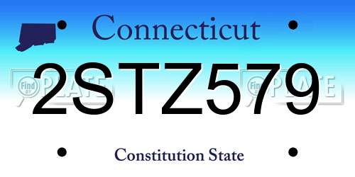 2STZ579 Connecticut License Plate