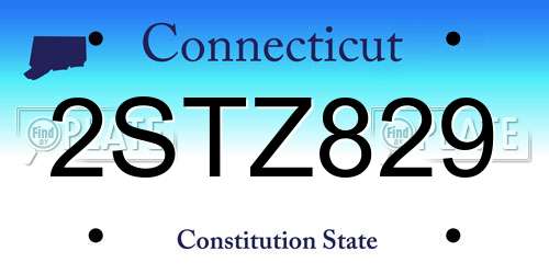 2STZ829 Connecticut License Plate
