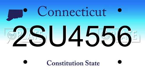 2SU4556 Connecticut License Plate