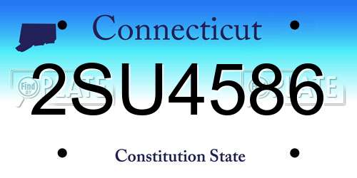2SU4586 Connecticut License Plate