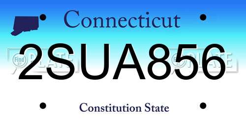 2SUA856 Connecticut License Plate