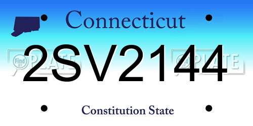 2SV2144 Connecticut License Plate