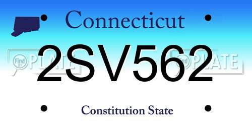 2SV562 Connecticut License Plate