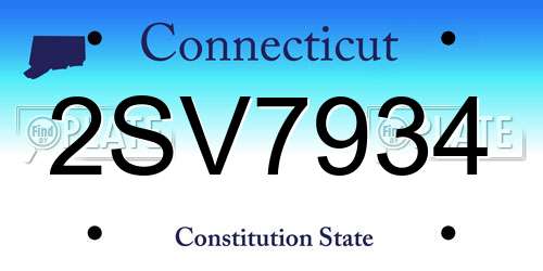 2SV7934 Connecticut License Plate
