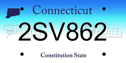 2SV862 Connecticut License Plate