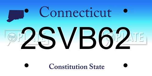 2SVB62 Connecticut License Plate