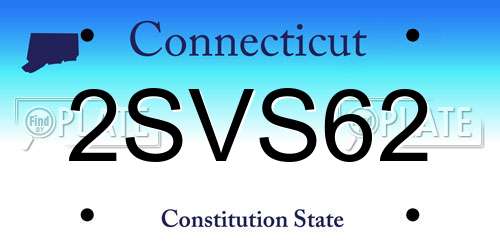 2SVS62 Connecticut License Plate