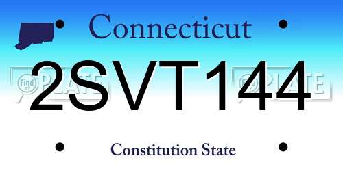2SVT144 Connecticut License Plate