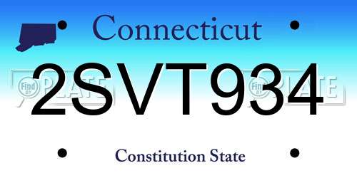 2SVT934 Connecticut License Plate