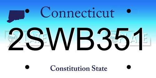 2SWB351 Connecticut License Plate